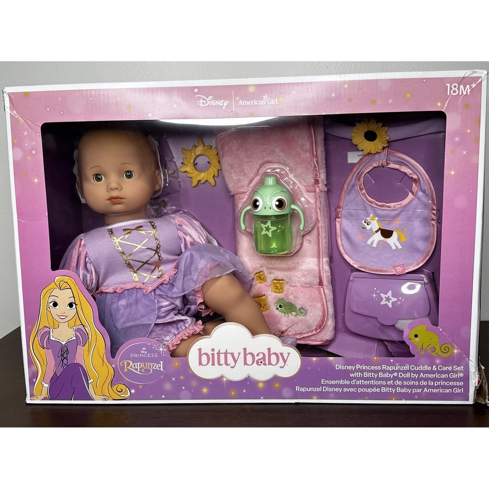 American Girl Bitty Baby Disney Princess Rapunzel Cuddle & Care Doll Set New